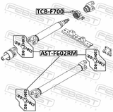 Febest AST-F602RM Cross Shaft Joint, Drive Shaft 25X53/77