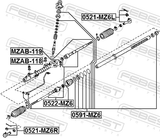 Febest 0521-MZ6L Steering Tie Rod End Left
