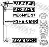 Febest MZD-MZ5R Rear Shock Absorber Jounce Bumper
