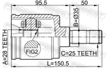 Febest 0311-LOGRH Inner CV Joint Right 28X35X25