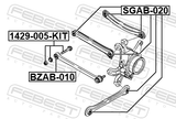 Febest SGAB-020 Rear Rod Bushing