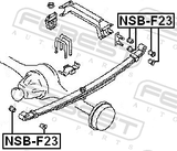 Febest NSB-F23 Rear Spring Bushing