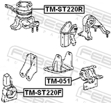 Febest TM-ST220R Right Engine Mount (Hydro)
