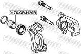 Febest 0176-GRJ120R Rear Caliper Piston D48.1