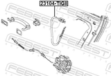 Febest 23104-TIGII Outer Door Lock Cable