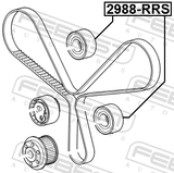 Febest 2988-RRS Pulley Idler Timing Belt