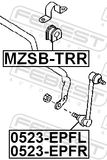 Febest MZSB-TRR Rear Stabilizer Bar Bush D16.3