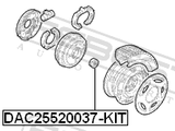 Febest DAC25520037-KIT Rear Wheel Bearing Repair Kit 25X52X37