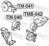Febest TMB-042 Left Engine Mount Bushing