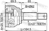Febest 2210-NSP27A48 Outer CV Joint 25X62X27