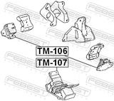 Febest TM-107 Rear Engine Mount 5VZFE