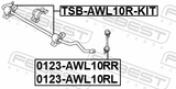 Febest 0123-AWL10RR Rear Right Stabilizer Link / Sway Bar Link