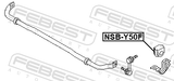 Febest NSB-Y50F Front Stabilizer Bar Bush D29.5