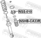 Febest NSHB-CA33R Rear Shock Absorber Boot (Set For One Side)