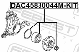 Febest DAC45830044M-KIT Front Wheel Bearing Repair Kit 45X83X44