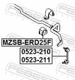 Febest MZSB-ERD25F Front Stabilizer Bar Bush D25