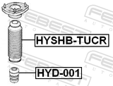 Febest HYSHB-TUCR Rear Shock Absorber Boot (Set For One Side)