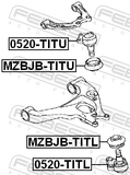 Febest 0520-TITL Ball Joint Front Lower Arm