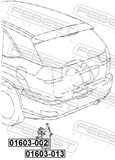 Febest 01603-013 Rear Level Sensor (With Bracket, With Link)