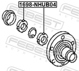 Febest 1698-NHUB04 Wheel Hub Nut 38X7