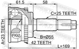 Febest 0210-017A42 Outer CV Joint 23X55X25