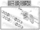 Febest 0177-GRJ120FLH Front Left Brake Caliper Assembly