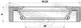 Febest 95GAY-30500909L Drive Shaft Oil Seal 28X50.25X9