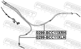 Febest 0299-BCC11XLH Parking Brake Cable, Left