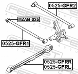 Febest MZAB-025 Rear Transverse Rod Bushing