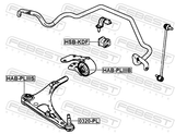 Febest HAB-PLIIIB Rear Bushing, Front Control Arm