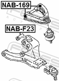Febest NAB-F23 Bushing, Front Lower Control Arm