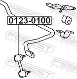 Febest 0123-0100 Front Stabilizer Link / Sway Bar Link