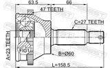 Febest 1210-EFATA47 Outer CV Joint 23X60X27