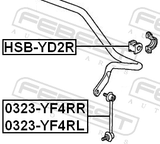 Febest HSB-YD2R Rear Stabilizer Bar Bush D24.2