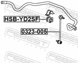 Febest HSB-YD2SF Front Stabilizer Bar Bush D24
