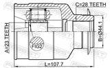 Febest 1211-CRE16RH Inner CV Joint Right 23X44.1X28