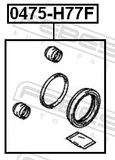 Febest 0475-H77F Front Brake Caliper Repair Kit (Set For One Side)