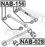 Febest NAB-156 Rear Transverse Rod Bushing