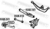 Febest HAB-241 Bushing, Rear Trailing Arm