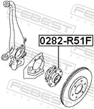 Febest 0282-R51F Front Wheel Hub