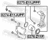 Febest 0274-E11JUPF Front Caliper Slide Pin