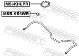 Febest MSB-KS5WR Rear Stabilizer Bar Bush D20.1