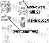 Febest PGSI-4007LOW Rear Spring Lower Seat