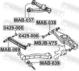 Febest MAB-037 Bushing, Rear Upper Control Arm