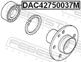 Febest DAC42750037M Rear Wheel Bearing 42X75X37
