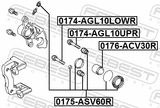 Febest 0174-AGL10LOWR Rear Caliper Slide Pin
