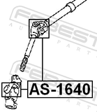 Febest AS-1640 Cross Shaft Joint, Steering Column Shaft 16X40