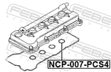 Febest NCP-007-PCS4 Seal Ring, Spark Plug Tube Kit