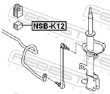 Febest NSB-K12 Front Stabilizer Bar Bush