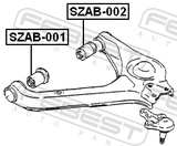 Febest SZAB-001 Front Bushing, Lower Control Arm